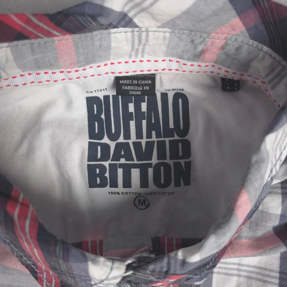 Buffalo David Bitton Mens Plaid Sleeveless‎ Shirt Casual Button Down Medium